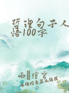 哲理句子人生感悟100字