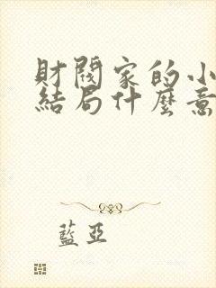 财阀家的小儿子结局什么意思