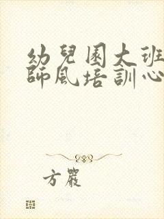 幼儿园大班师德师风培训心得