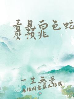 看见白色蛇是什么预兆