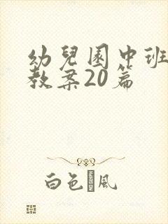 幼儿园中班安全教案20篇