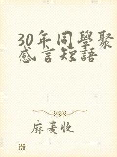 30年同学聚会感言短语