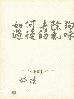 如何去除狗狗尿过后的气味