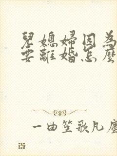 儿媳妇因为婆婆要离婚怎么办