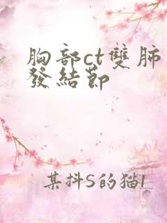 胸部ct双肺多发结节