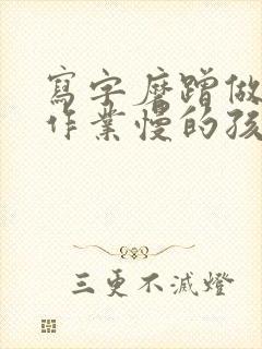 写字磨蹭做家庭作业慢的孩子怎么办