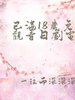 已满18岁免费观看日剧电视剧