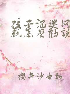 孩子沉迷网络游戏怎么劝说