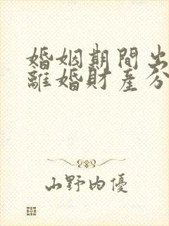 婚姻期间出轨了离婚财产分割