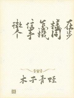 微信怎样在另一个手机同步聊天记录