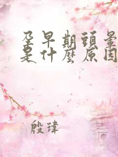 孕早期头晕想吐是什么原因