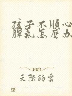 孩子不顺心就发脾气怎么办