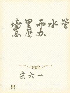 墙里面水管漏水怎么办