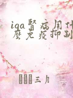 iga肾病用什么免疫抑制好