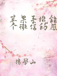 苹果手机能登两个微信的应用