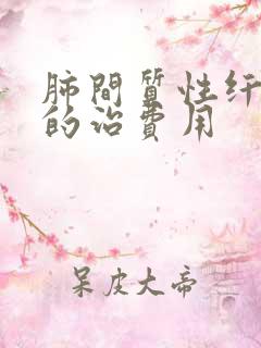 肺间质性纤维化的治费用