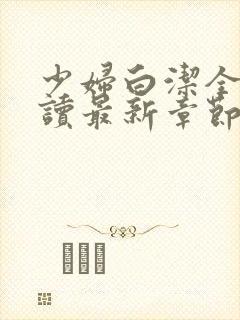 少妇白洁全文阅读最新章节