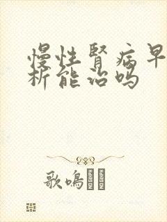 慢性肾病早期透析能治吗