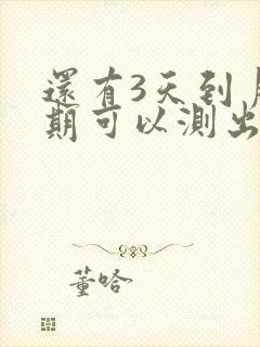 还有3天到月经期可以测出怀孕吗