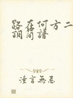 路在何方二胡g调简谱