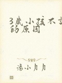 3岁小孩不说话的原因