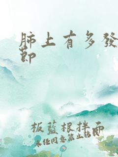 肺上有多发小结节