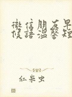 微信朋友早安问候语温馨短语