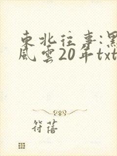东北往事:黑道风云20年txt下载