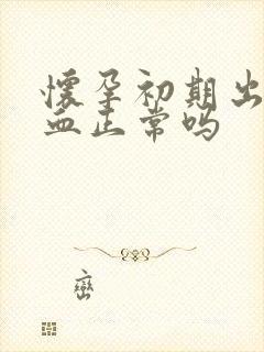 怀孕初期出了点血正常吗