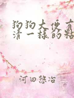 狗狗大便有鸡蛋清一样的粘液