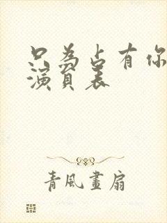 只为占有你短剧演员表