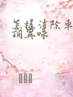 怎样消除车内空调异味