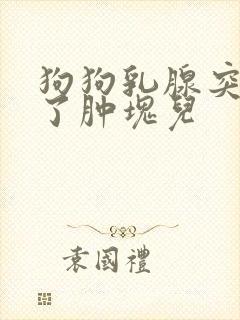 狗狗乳腺突然长了肿块儿