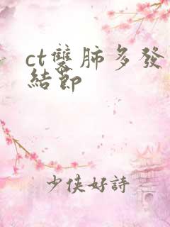 ct双肺多发小结节