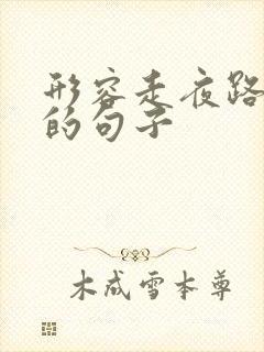 形容走夜路害怕的句子