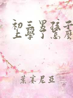 初三男孩子不想上学了怎么办