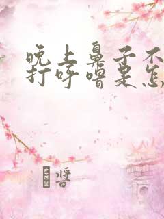 晚上鼻子不通气打呼噜是怎么回事