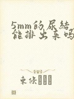 5mm的尿结石能排出来吗