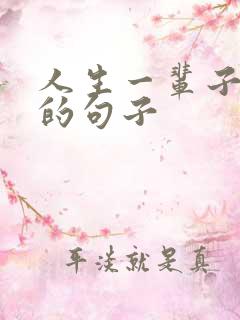 人生一辈子感悟的句子