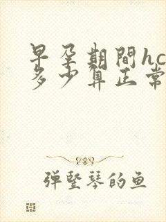 早孕期间hcg多少算正常