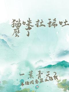 猫咪拉稀吐是怎么了