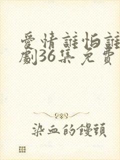 爱情谁怕谁电视剧36集免费观看