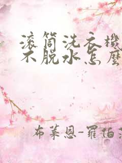 滚筒洗衣机出现不脱水怎么解决