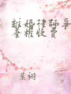 离婚律师争夺抚养权收费