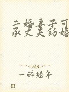 二婚妻子可以继承丈夫的婚前财产吗