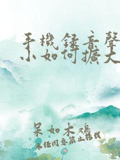 手机录音声音太小如何扩大