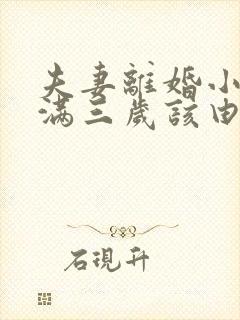 夫妻离婚小孩未满三岁该由谁来抚养