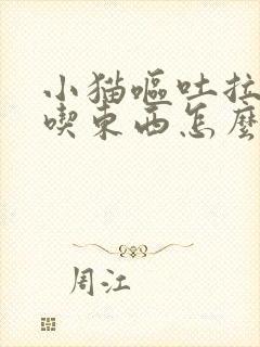 小猫呕吐拉稀不吃东西怎么办