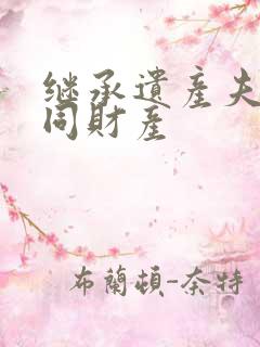 继承遗产夫妻共同财产