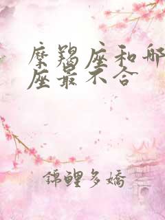 摩羯座和哪个星座最不合